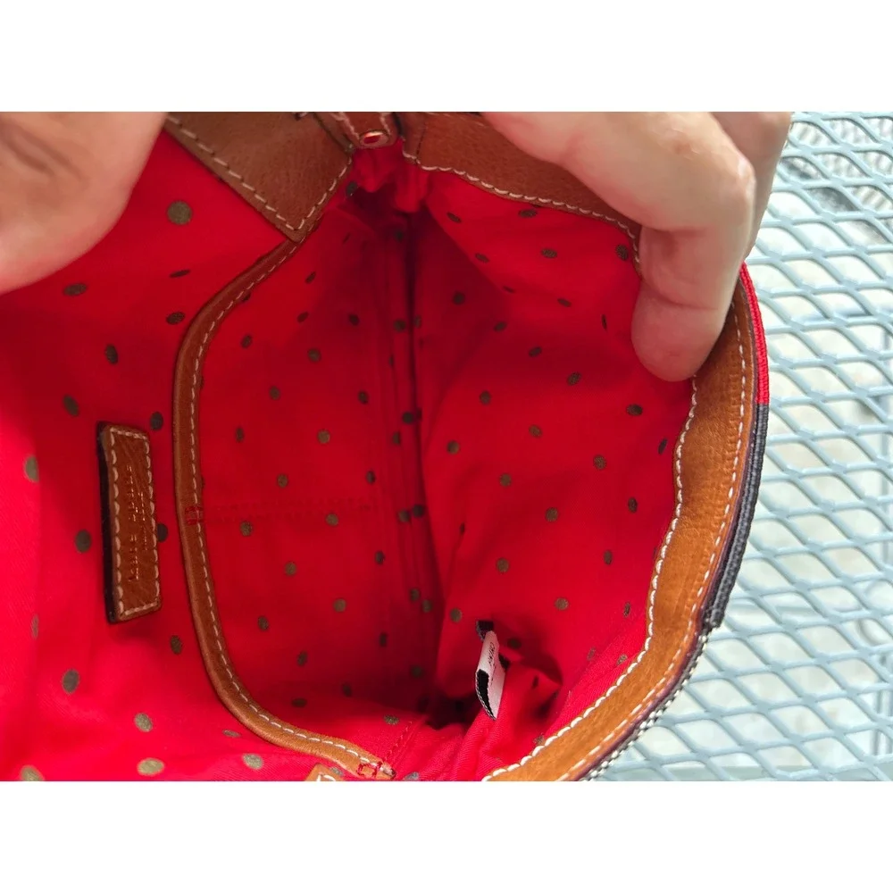Vintage Kate Spade Classic Noel Henry Small Shoulder Bag Y2K Jacquard Leather
